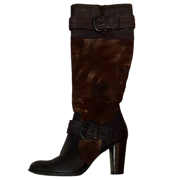 Born Crown - Women's Brown Suede Kimber Knee High Boots - Side Zipper- Size 7 - Picture 1 of 7